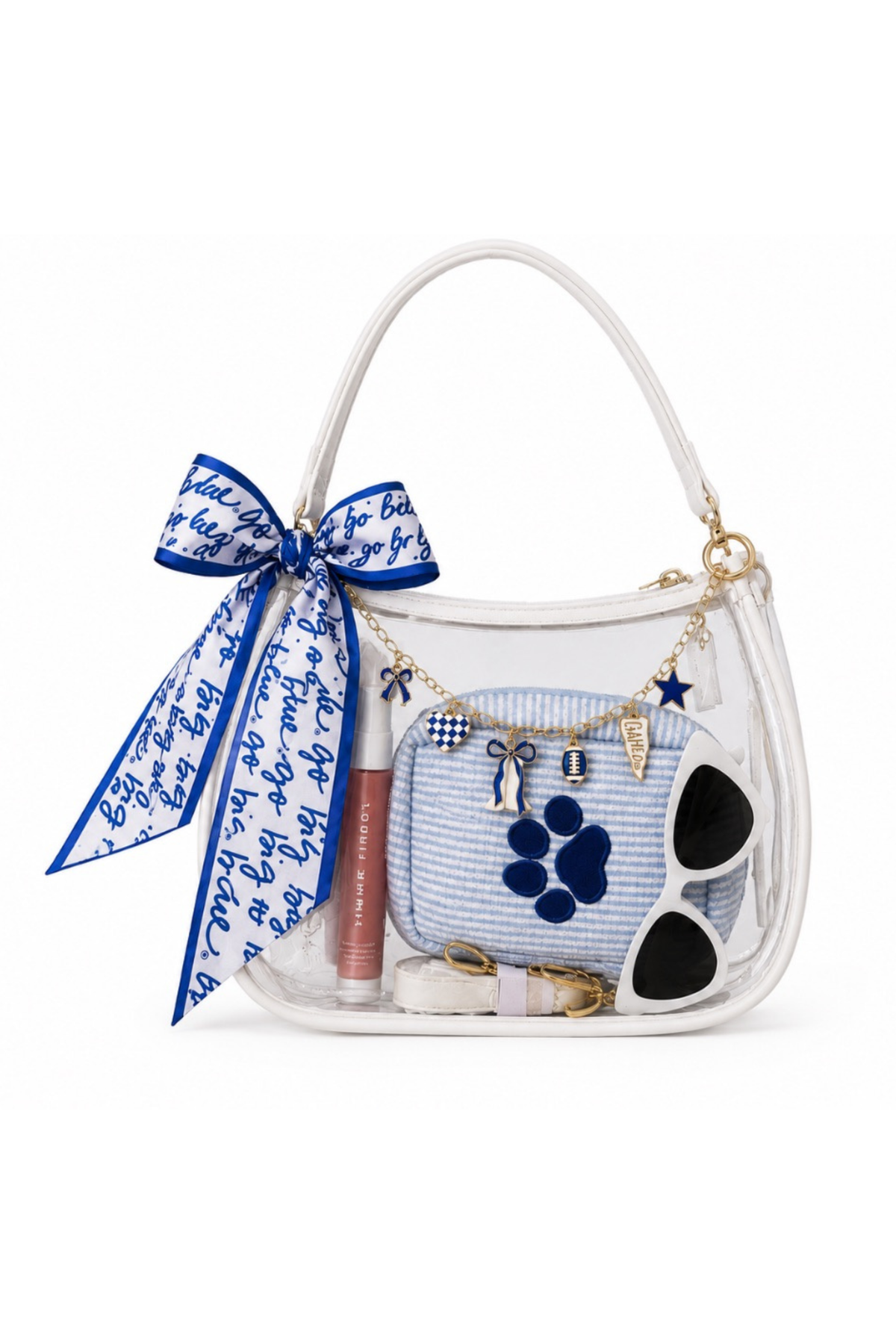 Blue & White Game Day Charm Chain