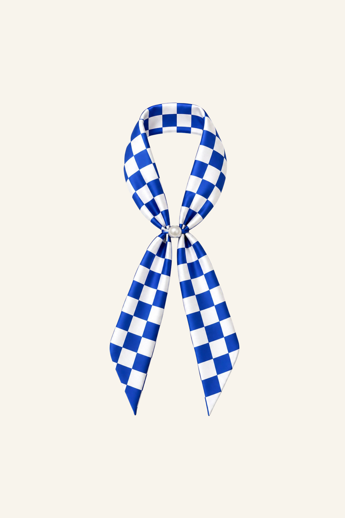 Blue Checker Neck Scarf