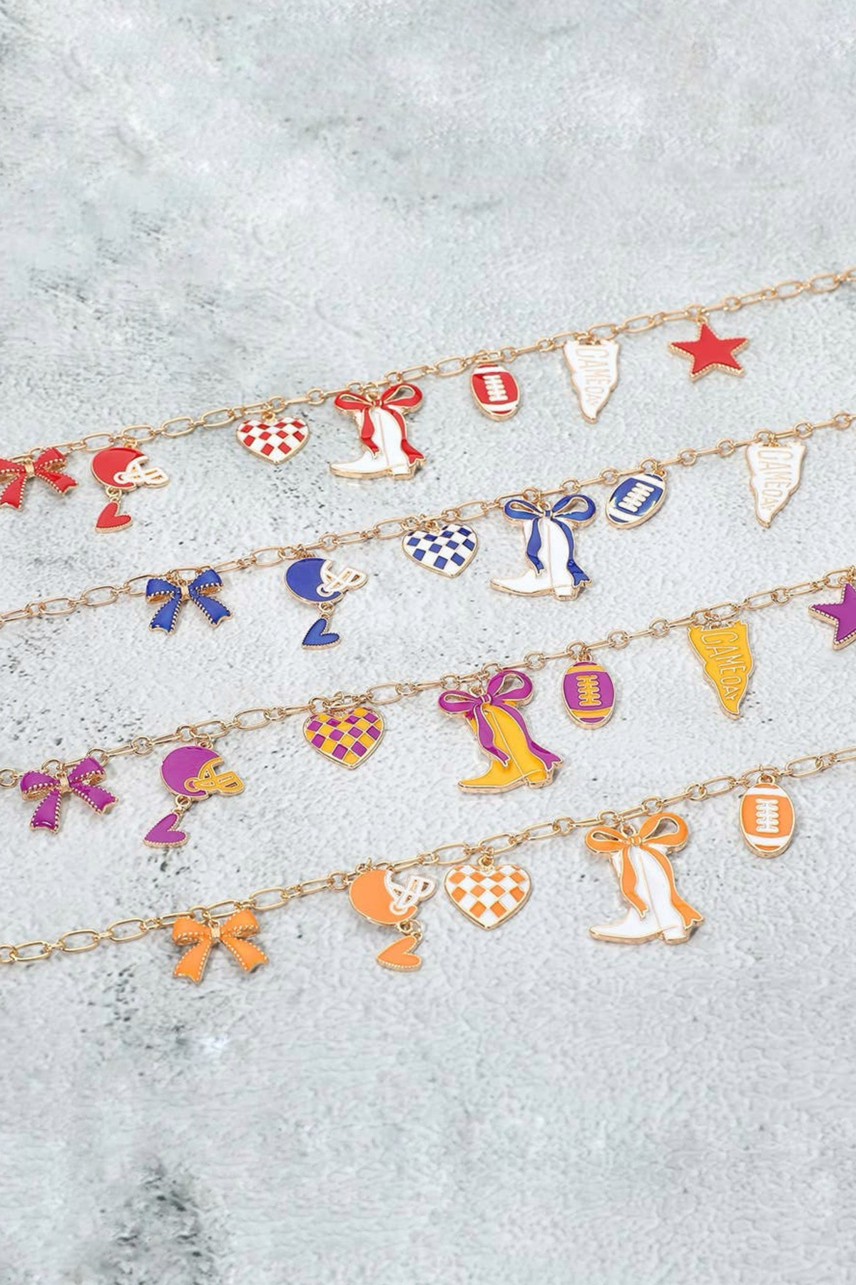 Orange & White Game Day Charm Chain