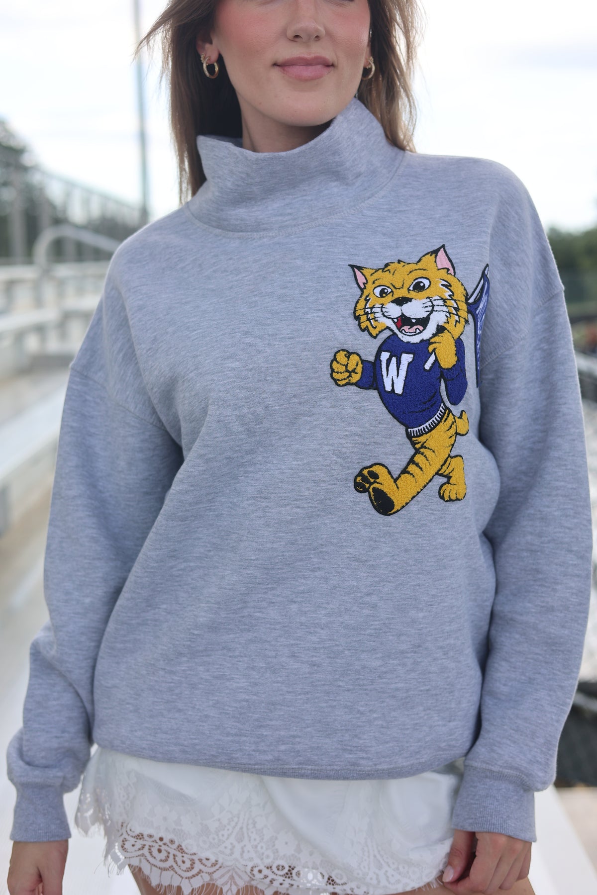 Vintage Wildcat Mock Neck Sweatshirt