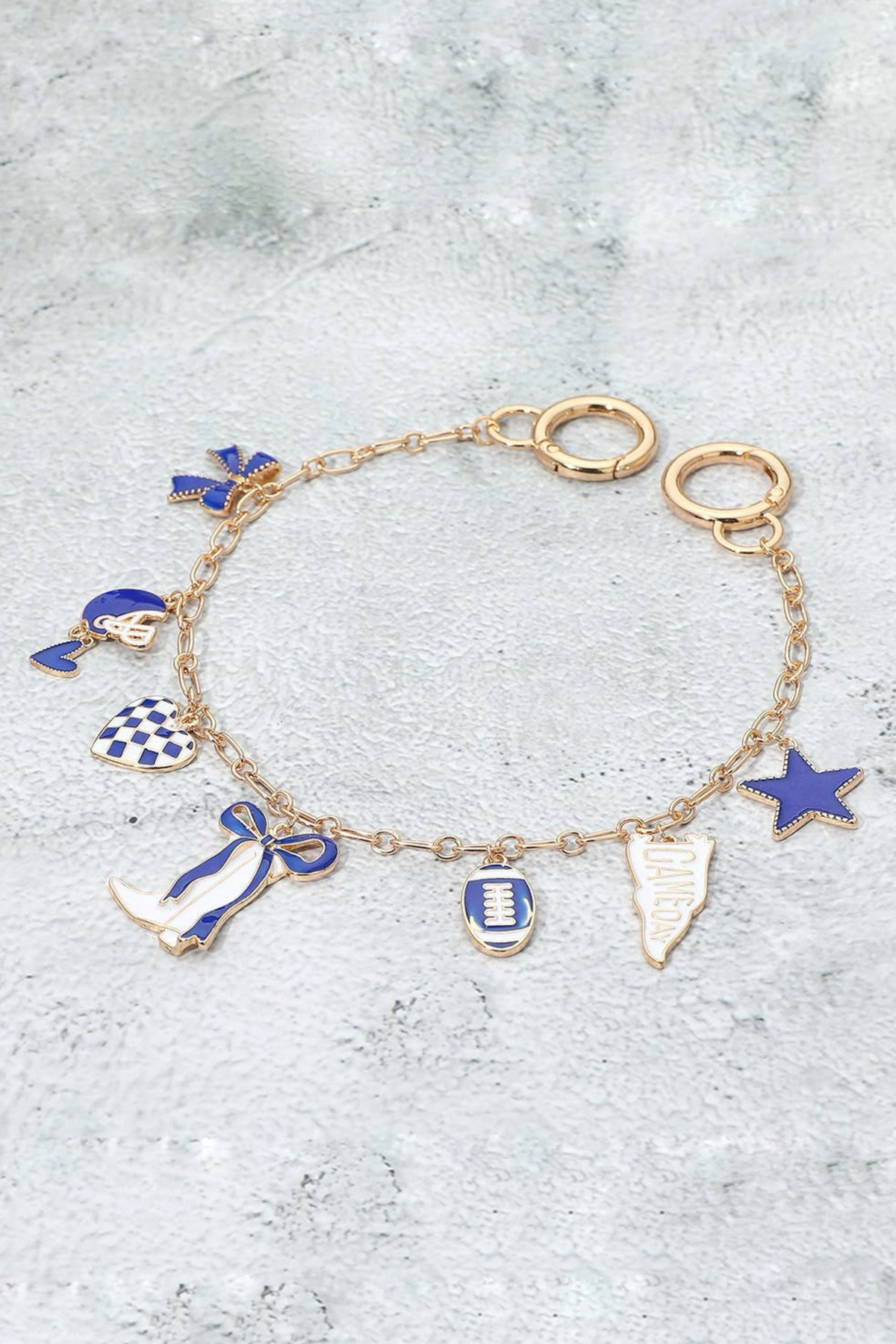 Blue & White Game Day Charm Chain