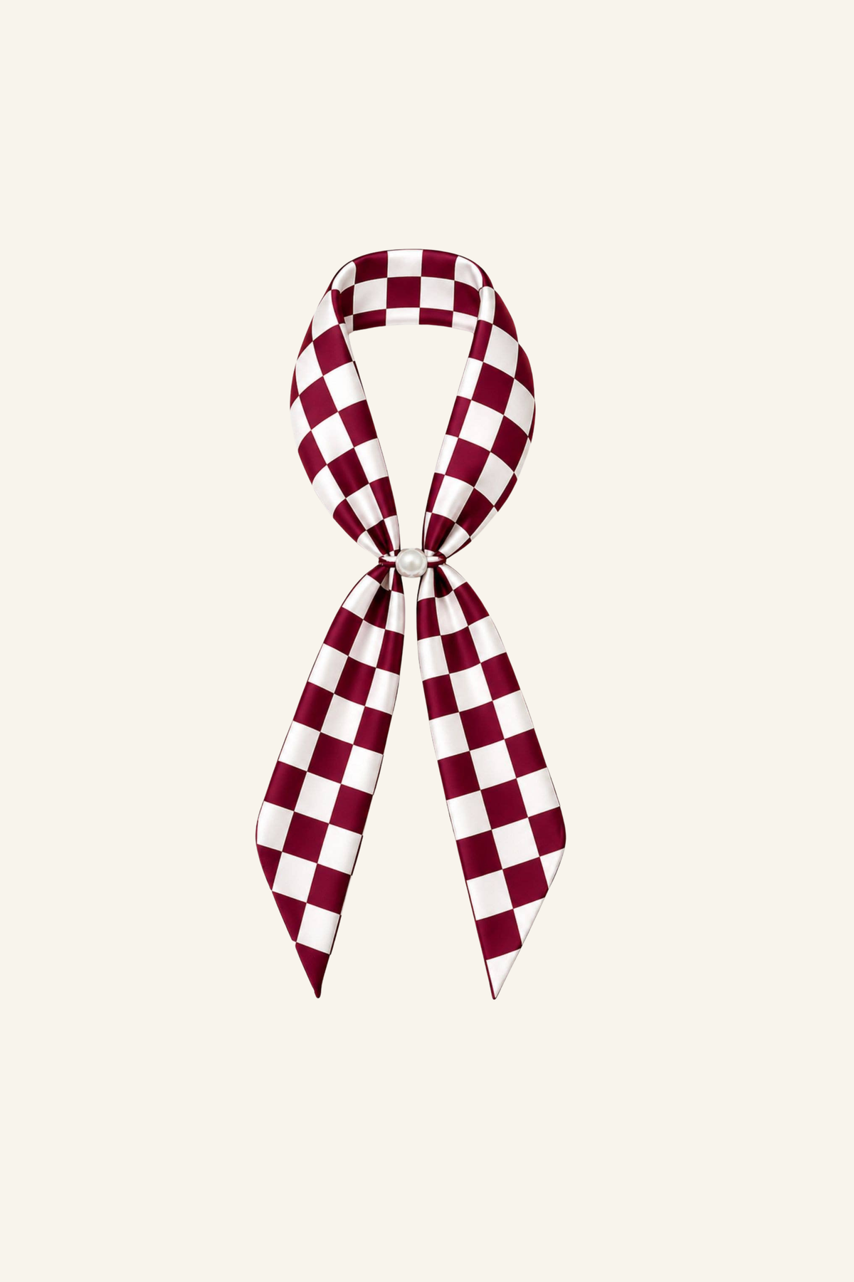 Burgundy/White Checker Neck Scarf