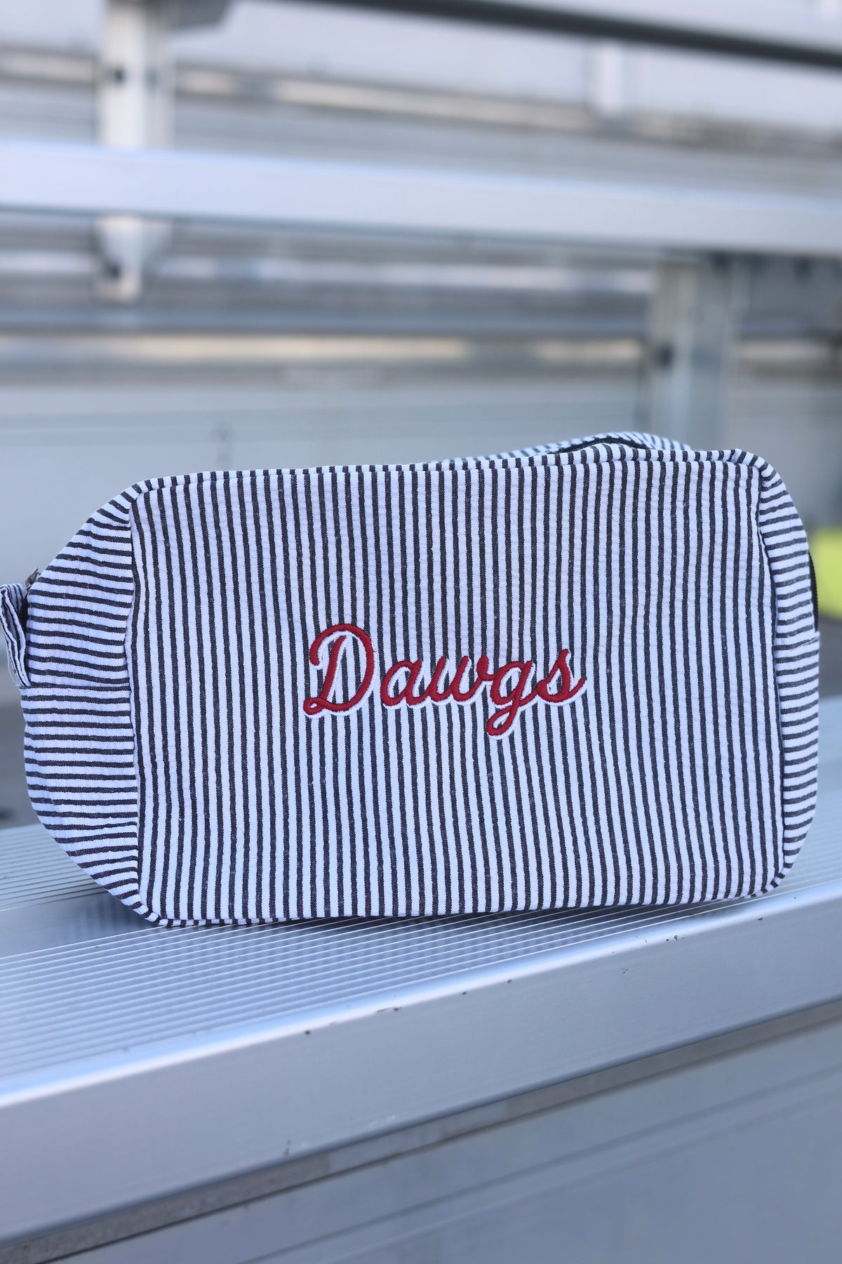 Dawgs Embroidered Seersucker Cosmetic Bag