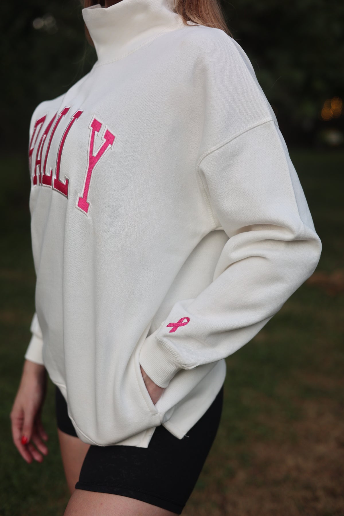 RALLY Breast Cancer Awareness Mockneck Sweatshirt